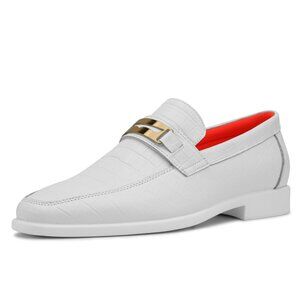 The Caprio C White TAYNO Croco Bit Loafer